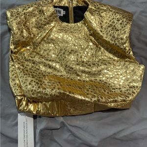 Gold Sequin Crop Top